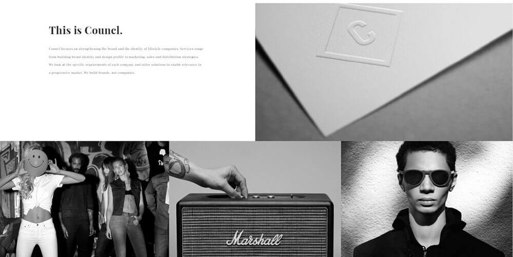 web design trends 2019 black and white councl example